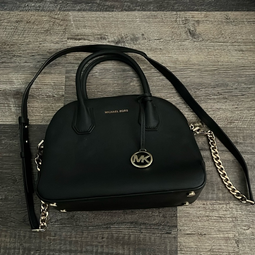 Michael Michael Kors Medium Black Cindy Dome Satchel